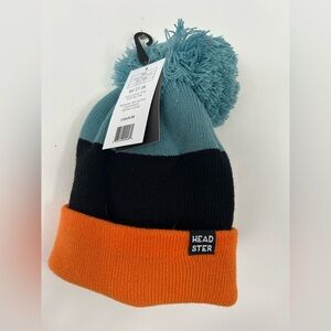 NWT Headster Pompom Tricolour Toque Kids Small